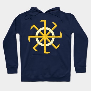 Slavic Pagan Kolovrat or Kolowrot Little Sun Wheel Hoodie